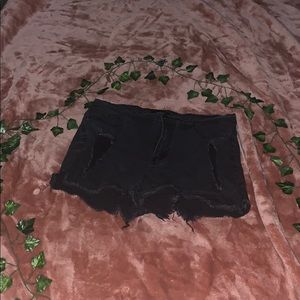 Forever 21 black distressed denim shorts